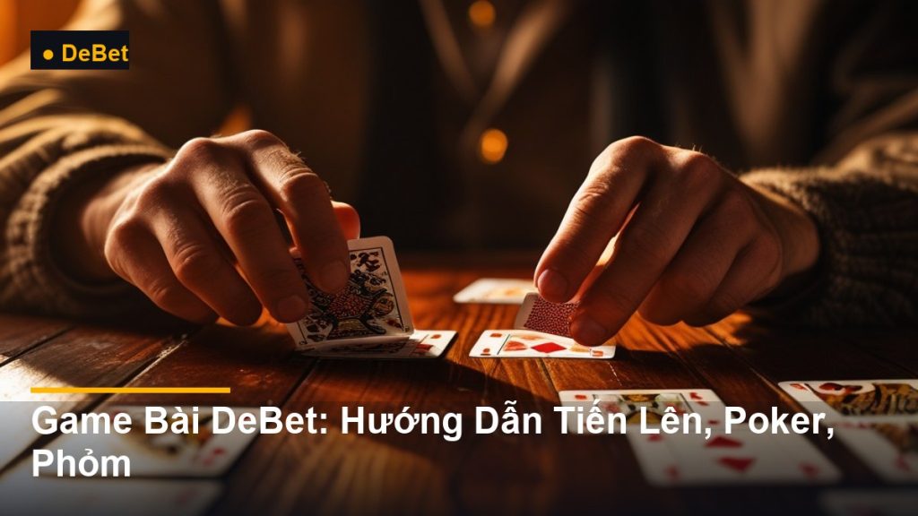 tay chơi bài trên bàn gỗ - Game Bài DeBet: Hướng Dẫn Tiến Lên, Poker, Phỏm